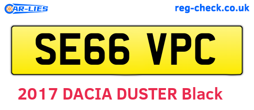 SE66VPC are the vehicle registration plates.