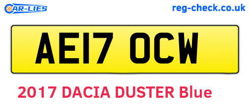 AE17OCW are the vehicle registration plates.