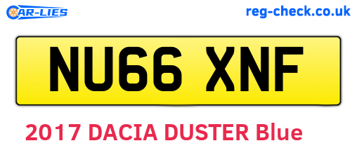 NU66XNF are the vehicle registration plates.