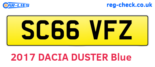 SC66VFZ are the vehicle registration plates.