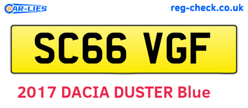 SC66VGF are the vehicle registration plates.