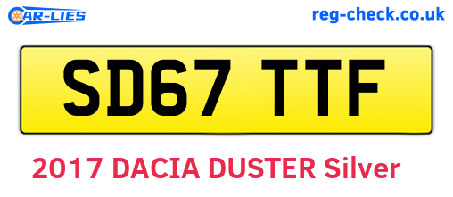 SD67TTF are the vehicle registration plates.