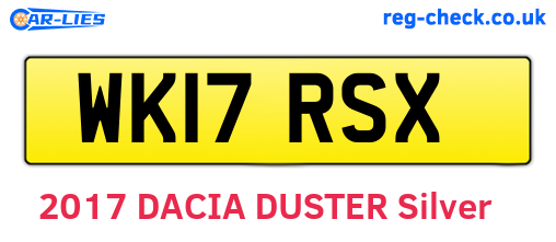 WK17RSX are the vehicle registration plates.