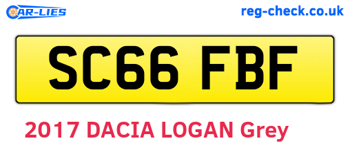 SC66FBF are the vehicle registration plates.