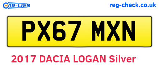 PX67MXN are the vehicle registration plates.