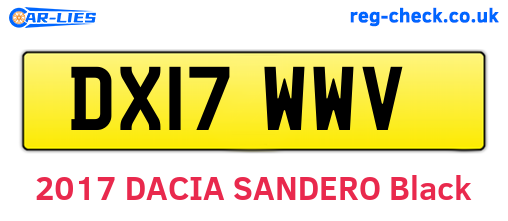 DX17WWV are the vehicle registration plates.