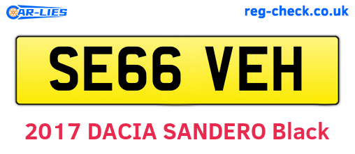 SE66VEH are the vehicle registration plates.