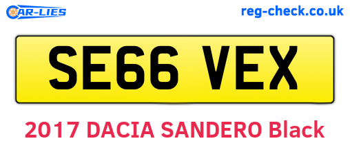 SE66VEX are the vehicle registration plates.