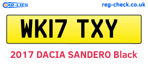 WK17TXY are the vehicle registration plates.