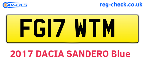 FG17WTM are the vehicle registration plates.