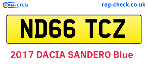 ND66TCZ are the vehicle registration plates.