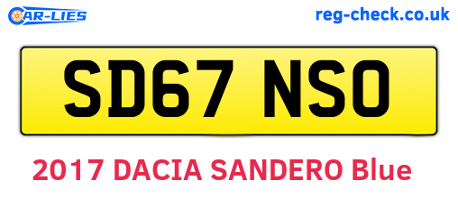 SD67NSO are the vehicle registration plates.