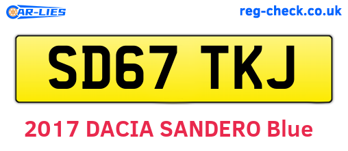 SD67TKJ are the vehicle registration plates.