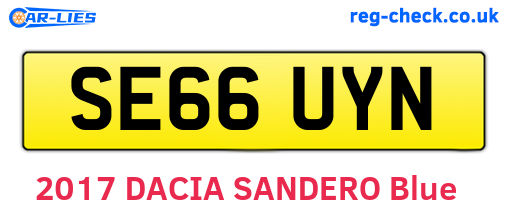 SE66UYN are the vehicle registration plates.