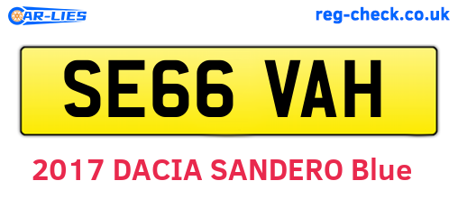 SE66VAH are the vehicle registration plates.