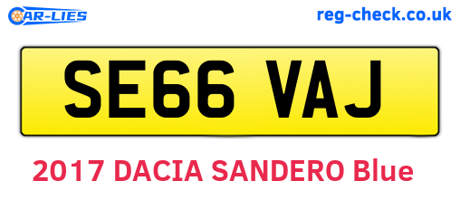 SE66VAJ are the vehicle registration plates.