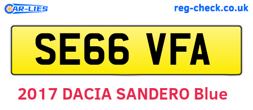 SE66VFA are the vehicle registration plates.