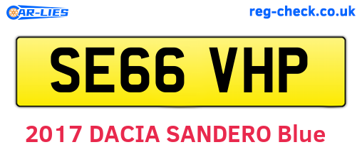 SE66VHP are the vehicle registration plates.