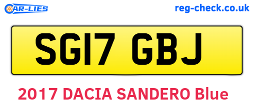 SG17GBJ are the vehicle registration plates.