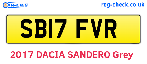 SB17FVR are the vehicle registration plates.