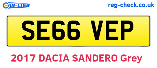 SE66VEP are the vehicle registration plates.