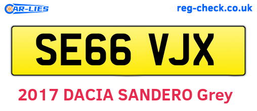 SE66VJX are the vehicle registration plates.