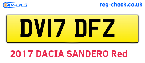 DV17DFZ are the vehicle registration plates.
