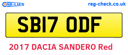 SB17ODF are the vehicle registration plates.