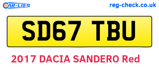 SD67TBU are the vehicle registration plates.