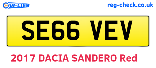 SE66VEV are the vehicle registration plates.