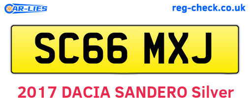 SC66MXJ are the vehicle registration plates.