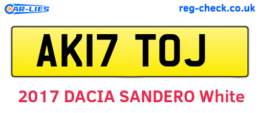 AK17TOJ are the vehicle registration plates.