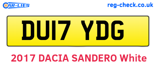 DU17YDG are the vehicle registration plates.