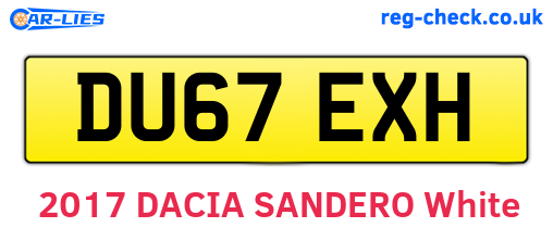DU67EXH are the vehicle registration plates.