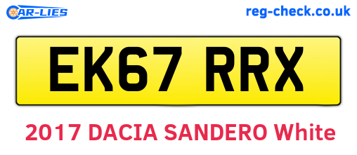 EK67RRX are the vehicle registration plates.