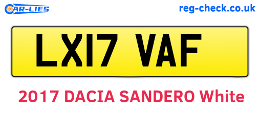 LX17VAF are the vehicle registration plates.