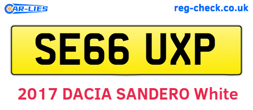 SE66UXP are the vehicle registration plates.