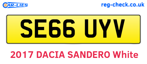 SE66UYV are the vehicle registration plates.