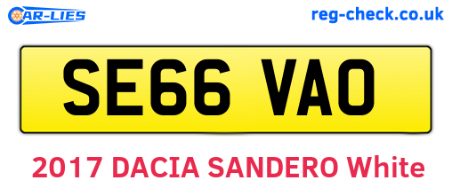 SE66VAO are the vehicle registration plates.