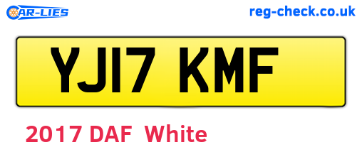 YJ17KMF are the vehicle registration plates.