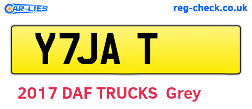 Y7JAT are the vehicle registration plates.