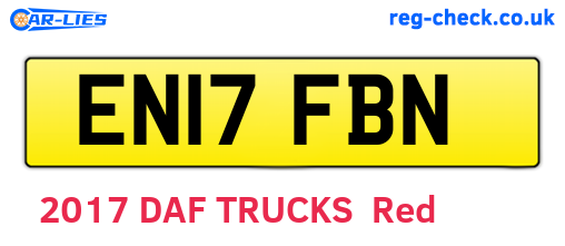 EN17FBN are the vehicle registration plates.