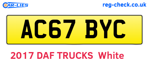 AC67BYC are the vehicle registration plates.