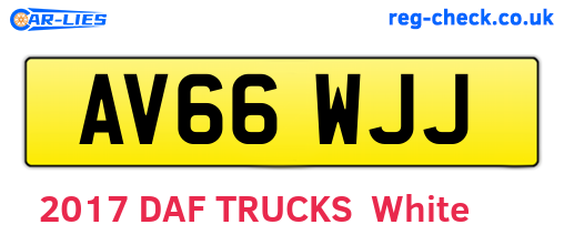 AV66WJJ are the vehicle registration plates.