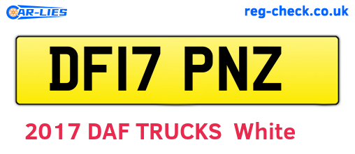 DF17PNZ are the vehicle registration plates.