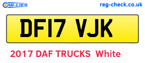 DF17VJK are the vehicle registration plates.