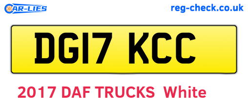 DG17KCC are the vehicle registration plates.