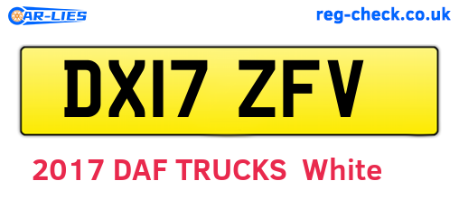 DX17ZFV are the vehicle registration plates.