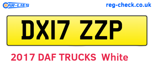 DX17ZZP are the vehicle registration plates.