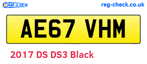 AE67VHM are the vehicle registration plates.